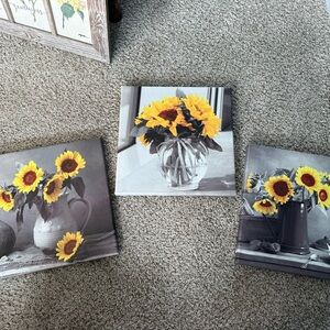 Sunflower Canvas Wall Art Set